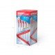 50 Penne a sfera Erichkrause R-301 Classic Stick 1.0 - Corpo esagonale trasparente - Punta da 1,0 mm - Inchiostro ad asciugatura rapida - Colore Rosso