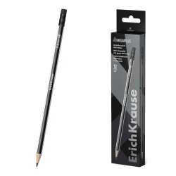 Matita di grafite ErichKrause MEGAPOLIS, triangolare, con gomma HB (in confezione da 12 pz.)