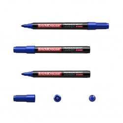 12 Pennarelli permanenti Erichkrause P-200 - Punta a forma di proiettile - Resistente all'acqua e ai raggi UV - Colore blu 12 Pennarelli permanenti Erichkrause P-200 - Punta a forma di proiettile - Resistente all'acqua e ai raggi UV - Colore blu
