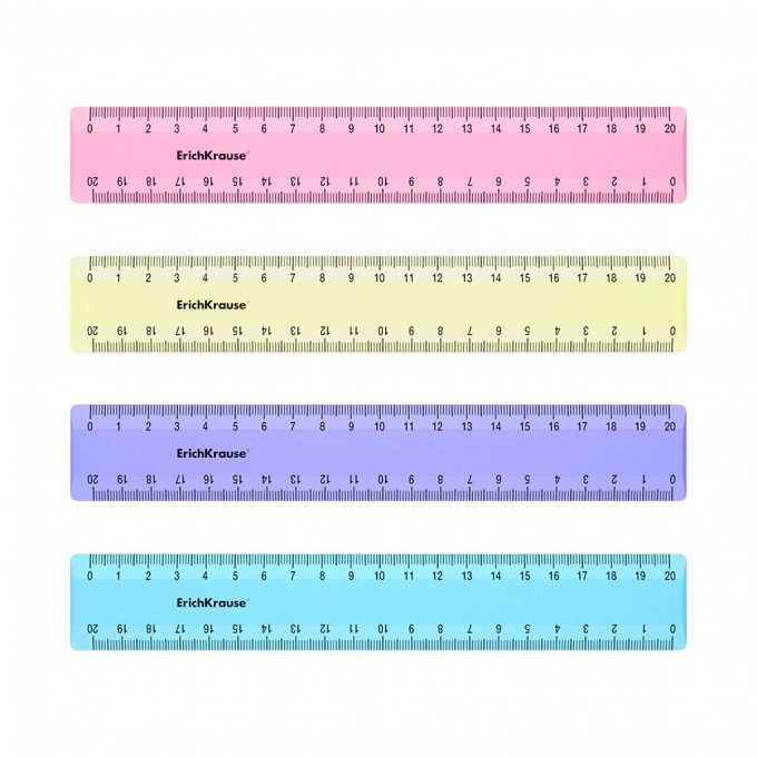 Righello pastello Erichkrause - 20 cm -  Colori assortiti
