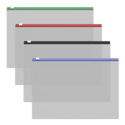 12 Buste con cerniera colorata ErichKrause Fizzy Clear, A4 120 mcm, colori assortiti