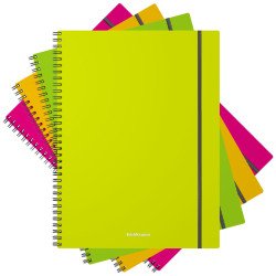 Quaderno a spirale ErichKrause, Neon, assortito, A4, 80 fogli, a quadretti, copertina in plastica, chiusura elastica Quaderno a spirale ErichKrause, Neon, assortito, A4, 80 fogli, a quadretti, copertina in plastica, chiusura elastica
