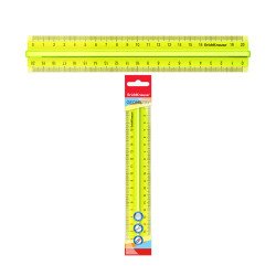 Righello di plastica con supporto ErichKrause Neon, 20 cm, giallo, in sacchetto di plastica Righello di plastica con supporto ErichKrause Neon, 20 cm, giallo, in sacchetto di plastica
