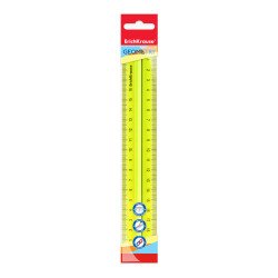 Righello di plastica con supporto ErichKrause Neon, 20 cm, giallo, in sacchetto di plastica Righello di plastica con supporto ErichKrause Neon, 20 cm, giallo, in sacchetto di plastica