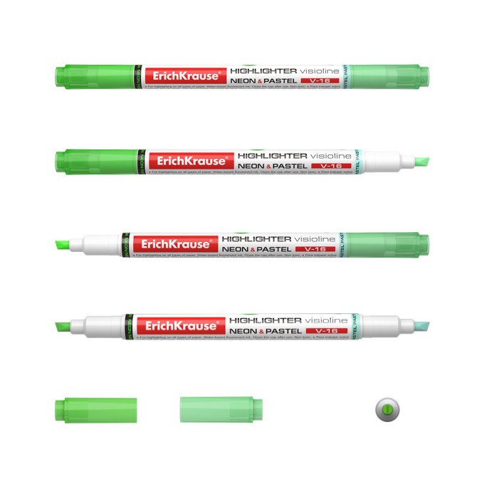 Evidenziatore ErichKrause Visioline V-16 Neon+Pastel, colore inchiostro: verde (confezione da 12 pezzi)