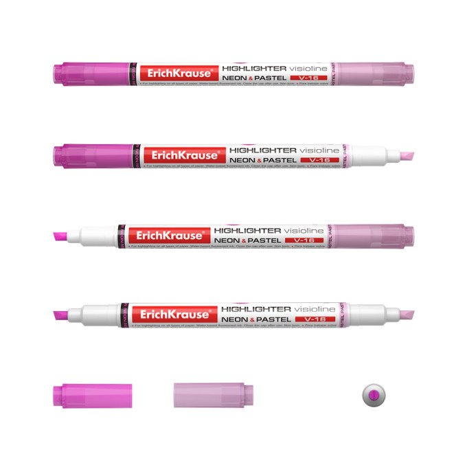 Evidenziatore ErichKrause Visioline V-16 Neon+Pastel, colore inchiostro: rosa (confezione da 12 pezzi)