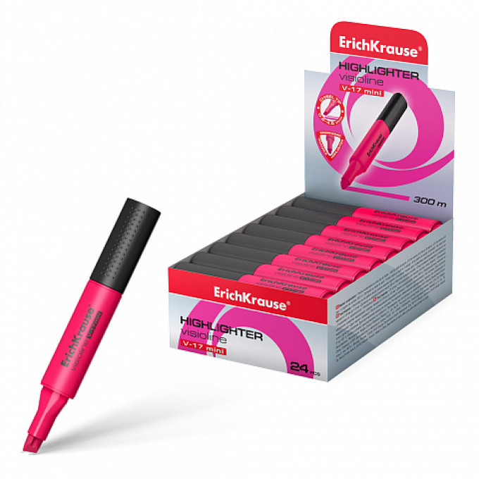 Box da 24 Evidenziatore ErichKrause Visioline V-17 Mini Rosa