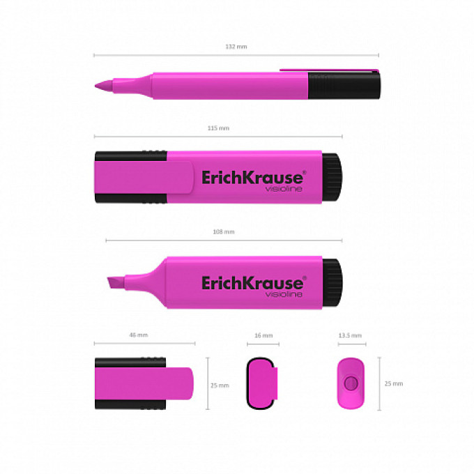 Box 10 Evidenziatore ErichKrause Visioline V-21 rosa