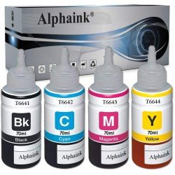 4 Flaconi d'Inchiostro Epson EcoTank T664 C13T664640 Nero + Colore Compatibili 4 Flaconi d'Inchiostro Epson EcoTank T664 C13T664640 Nero + Colore Compatibili