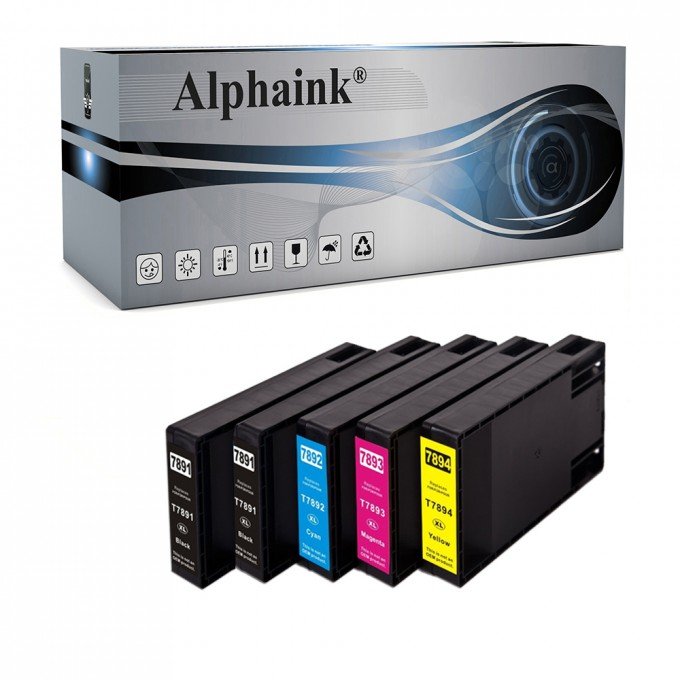 5 Cartucce Epson T7895 Nero e Colore Compatibili 5 Cartucce Epson T7895 Nero e Colore Compatibili