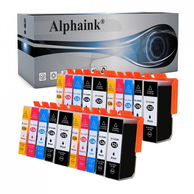 20 Cartucce Canon PGI-525 CLI-526 Nero + Colore Compatibili 20 Cartucce Canon PGI-525 CLI-526 Nero + Colore Compatibili