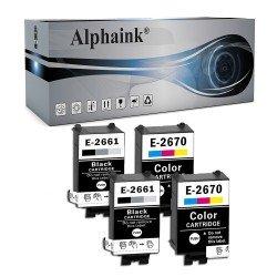 4 Cartucce Epson T2661/T2670 Nera + Colore Compatibile 4 Cartucce Epson T2661/T2670 Nera + Colore Compatibile
