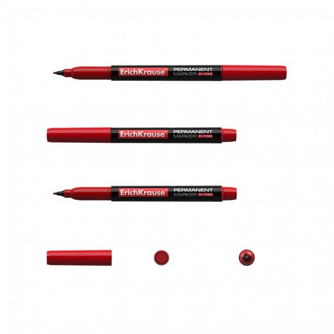 1 Marcatore permanente ErichKrause P-100, colore inchiostro: Rosso
