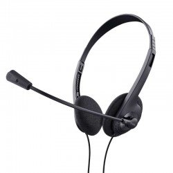 Cuffie Trust con microfono - Controllo del volume - Archetto regolabile - 2 cavi adattatori da 3,5 mm Cuffie Trust con microfono - Controllo del volume - Archetto regolabile - 2 cavi adattatori da 3,5 mm