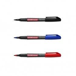 Set di 3 pennarelli indelebili ErichKrause P-70, colori inchiostro: nero, blu, rosso Set di 3 pennarelli indelebili ErichKrause P-70, colori inchiostro: nero, blu, rosso