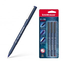 Fineliner ErichKrause F-15 Stick Classic, colore inchiostro: blu, nero, rosso (blister 3 pz.) Fineliner ErichKrause F-15 Stick Classic, colore inchiostro: blu, nero, rosso (blister 3 pz.)