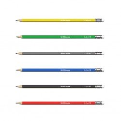 Matita di grafite in plastica ErichKrause Classic, esagonale, con gomma, HB (confezione da 12 pz.) Matita di grafite in plastica ErichKrause Classic, esagonale, con gomma, HB (confezione da 12 pz.)