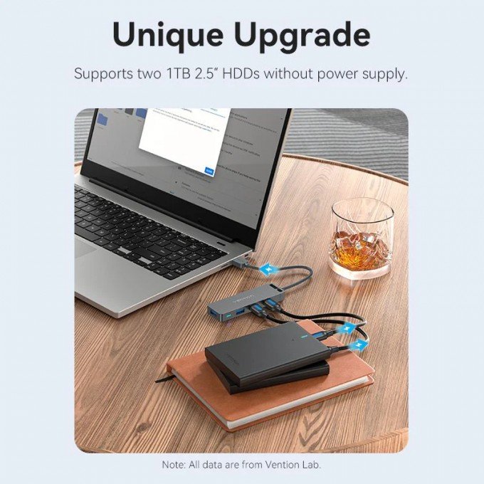 Hub USB 3.0 a 4 porte Vention – Espansione rapida e sicura per dispositivi USB
