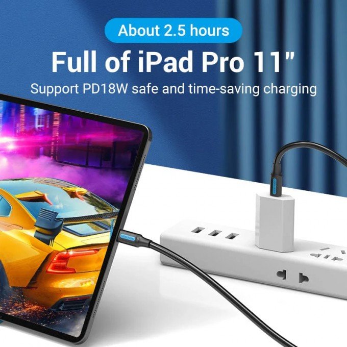 Cavo USB 2.0 C maschio a C maschio Vention  da 1 Metro – 480Mbps, 3A, ricarica rapida, PVC nero