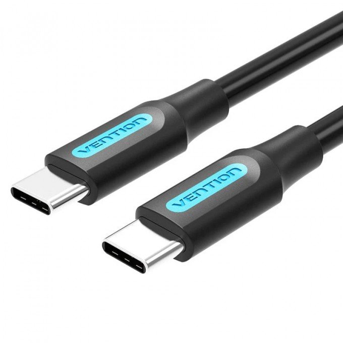 Cavo USB 2.0 C maschio a C maschio Vention  da 1 Metro – 480Mbps, 3A, ricarica rapida, PVC nero