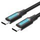 Cavo USB 2.0 C maschio a C maschio Vention  da 1 Metro – 480Mbps, 3A, ricarica rapida, PVC nero