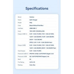 Caricatore Vention Nero GaN 2 Porte USB-C + USB-A 30W/30W – Spina EU – Ricarica Rapida e Compatta Caricatore Vention Nero GaN 2 Porte USB-C + USB-A 30W/30W – Spina EU – Ricarica Rapida e Compatta