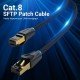 Cavo Ethernet Vention Cat 8 SFTP 2 m – 40Gbps, 2000MHz, RJ45 schermato, intrecciato in cotone nero