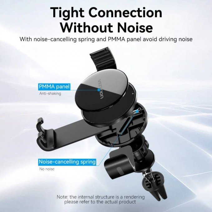Supporto Auto Vention con Chiusura Automatica e Clip a Becco d'Anatra – Nero, Modello Fashion Disc