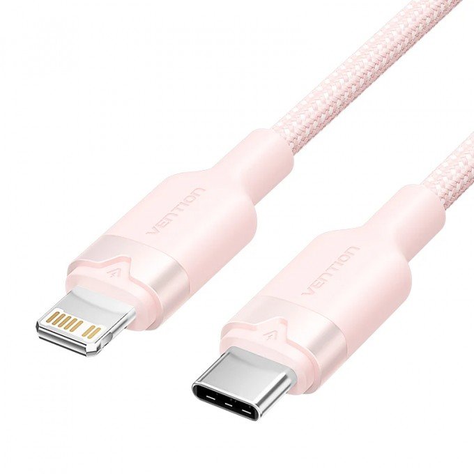 Cavo USB-C a Lightning 3A Vention Colore Rosa 1 Metro – Ricarica rapida e trasferimento dati per dispositivi Apple
