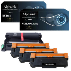 3 Toner TN2320XL + Tamburo DR2300 Compatibili Brother | Alphaink 3 Toner TN2320XL + Tamburo DR2300 Compatibili Brother | Alphaink