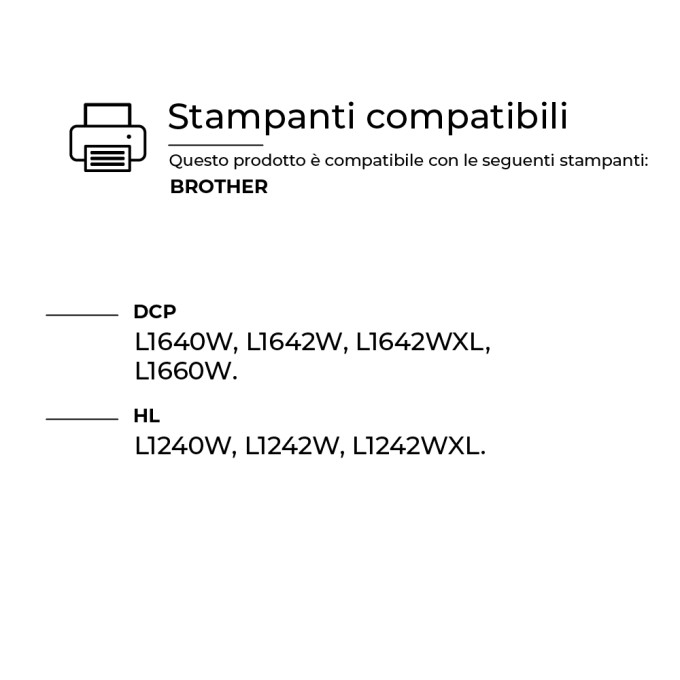 Toner TN-1150 Compatibile Per Brother Nero Toner TN-1150 Compatibile Per Brother Nero