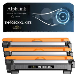 Kit da 3 Toner TN-1050-XXL Compatibili Per Brother Nero
