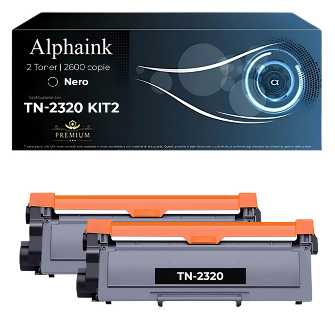 2 Toner per Brother TN2320 TN-2320 Nero Compatibili