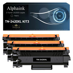3 Toner Brother TN-2420XL CON CHIP Nero Compatibili 3 Toner Brother TN-2420XL CON CHIP Nero Compatibili