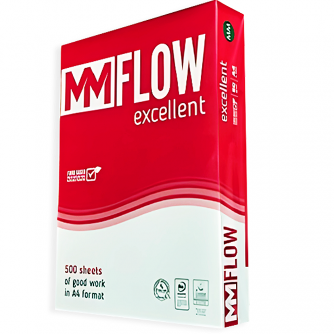 Carta A4 80 gr MM FLOW EXCELLENT - 10 Risme Per Stampante, Ufficio, Fotocopie, Multiuso - Bianca