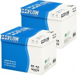 Carta A4 80 gr MM FLOW OFFICE - 10 Risme Per Stampante, Ufficio, Fotocopie, Multiuso - Bianca Carta A4 80 gr MM FLOW OFFICE - 10 Risme Per Stampante, Ufficio, Fotocopie, Multiuso - Bianca