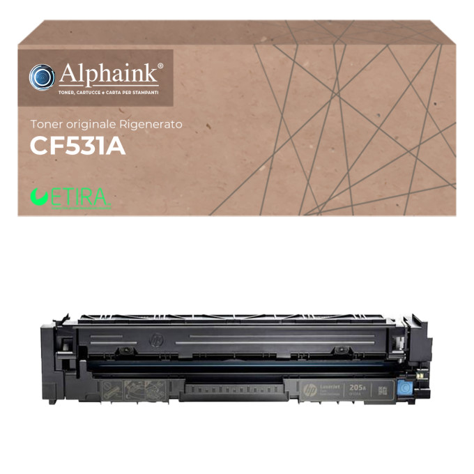 Toner Originale Rigenerato HP 205A CF531A Ciano