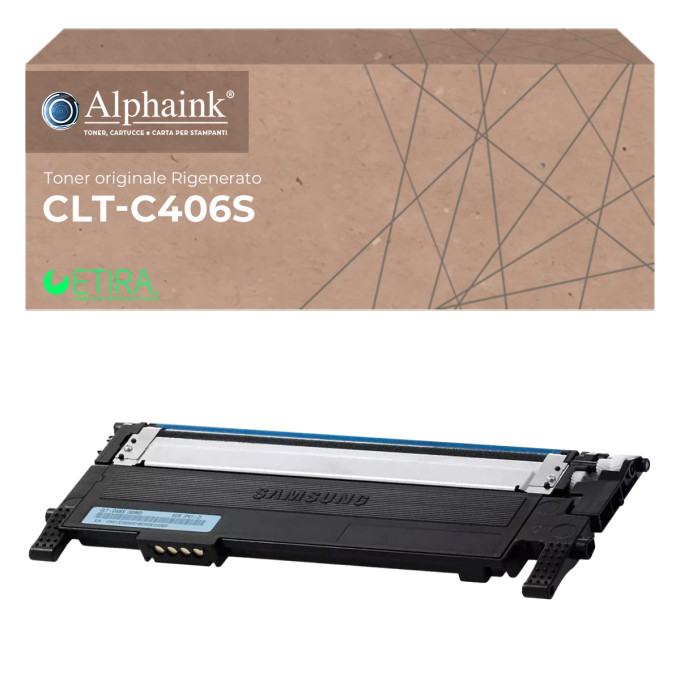 Toner Originale Rigenerato Samsung CLT-C406S ST984A Ciano