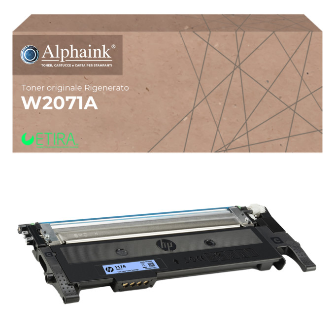 Toner Originale Rigenerato HP W2071A 117A Ciano