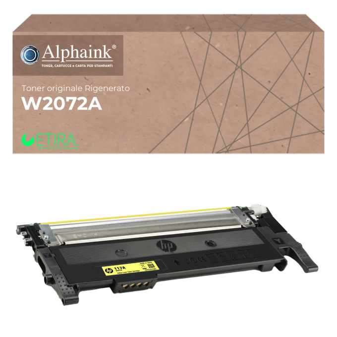Toner Originale Rigenerato HP W2072A 117A Giallo