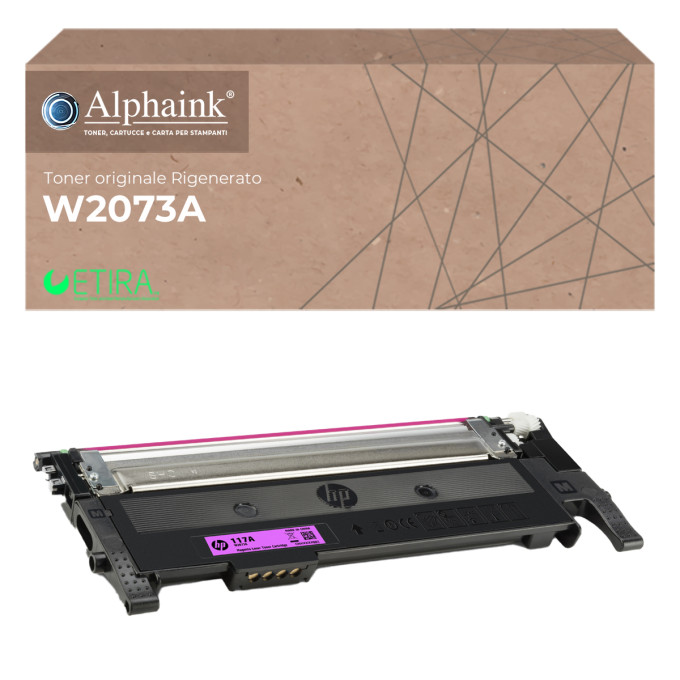 Toner Originale Rigenerato HP W2073A 117A Magenta