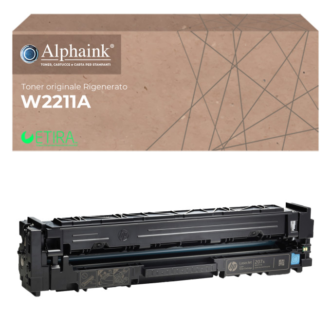 Toner Originale Rigenerato per HP W2211A 207A Ciano