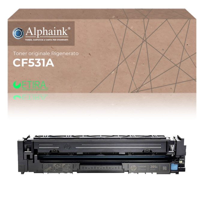 Toner Originale Rigenerato HP 205A CF531A Ciano