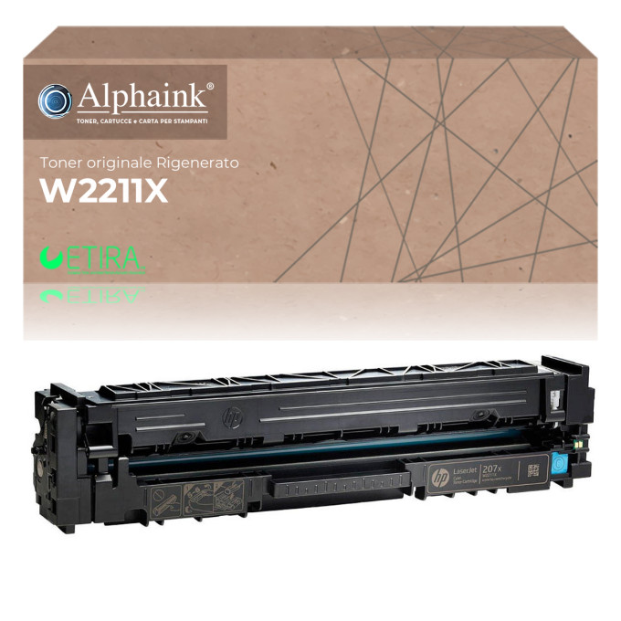 Toner Originale Rigenerato per HP W2211X 207X Ciano Toner Originale Rigenerato per HP W2211X 207X Ciano