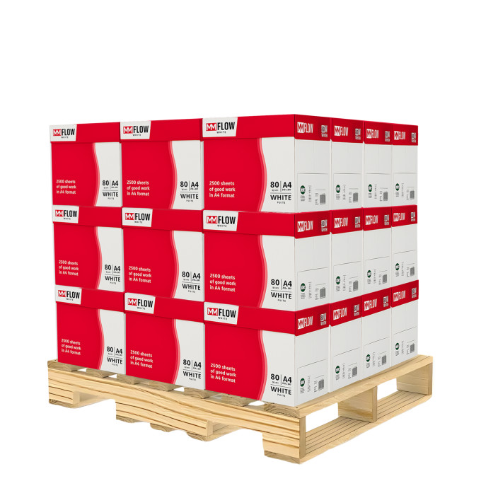 Carta A4 80 gr MM FLOW EXCELLENT - Bancale 180 Risme Per Stampante, Ufficio, Fotocopie, Multiuso - Bianca