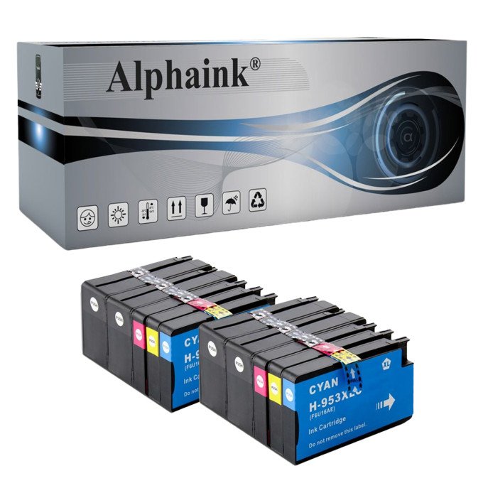 10 Cartucce HP 953XL 3HZ52AE Nero + Colore Compatibile