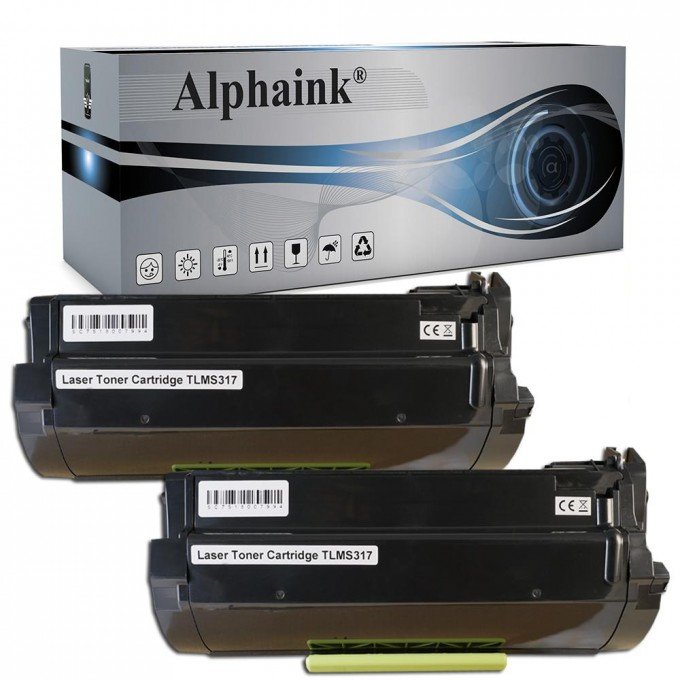 2 Toner Lexmark MS317 51B2000 Nero Compatibile 2 Toner Lexmark MS317 51B2000 Nero Compatibile