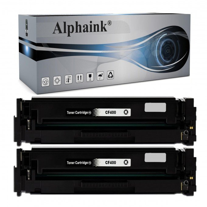 2 Toner HP CF400A 201A Nero Compatibile 2 Toner HP CF400A 201A Nero Compatibile