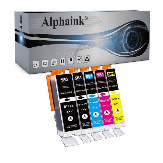 5 Cartucce Canon PGI-580 / CLI-581 XXL Nero + Colore con CHIP Compatibili 5 Cartucce Canon PGI-580 / CLI-581 XXL Nero + Colore con CHIP Compatibili