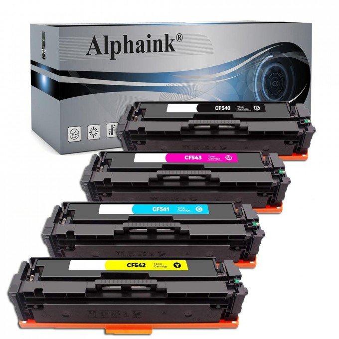 4 Toner HP CF540-3A 203A Nero + Colore Compatibili 4 Toner HP CF540-3A 203A Nero + Colore Compatibili